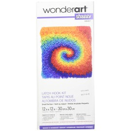 Wonderart Shaggy Small Tie Dye Latch Hook Kit, 12" x 12"