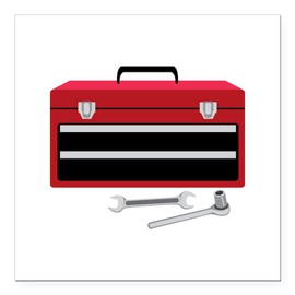 CafePress Tool Box Square Car Magnet 3 X 3 Square Car Magnet, Magnetic Bumper Display