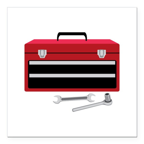 CafePress Tool Box Square Car Magnet 3 X 3 Square