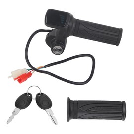 60V LED Digital Meter Electric Bike Scooter Throttle Grip Handlebar with Power Switch