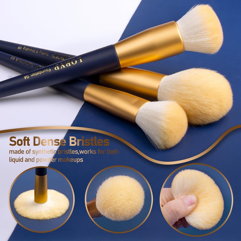 LORYP Makeup Brushes Set Labeled 18 Piece Face and Eye