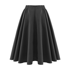 Bbonlinedress Skirt Women's Summer Knee-Length Skirts Vintage Retro Skirt Plate Skirt Basic Versatile Casual High Waist Casual Skirt, black, XXL