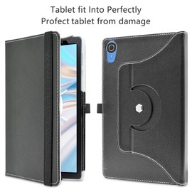 MAMA MOUTH Compatible with TECLAST P25T Rotation Case,360 Degree Rotating With Cute Pattern Sleeve Cover for 10.1" TECLAST P25T,Black