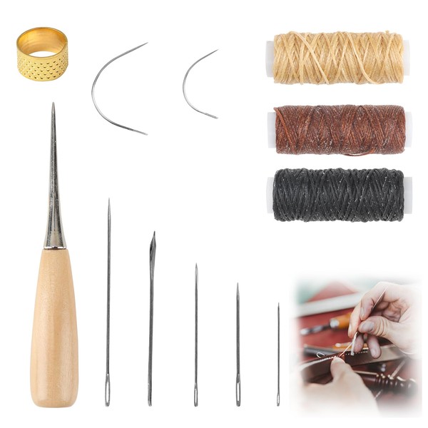 Waxed Sewing Thread Sewing Kit Including Sewing Thread, Needles, Thimble,