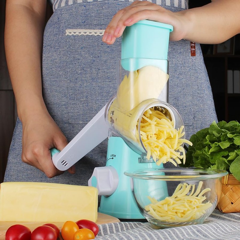 Ourokhome Rotary Cheese Grater Hand Crank, Kitchen Shredder Speed Mandolin