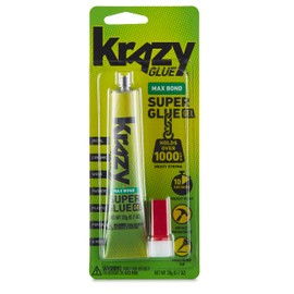 Krazy Glue Max Bond Strong Super Glue, 20g, Clear Gel Glue with No Run Formula & Precision Tip for Easy Application, Strong Adhesive Bonds Wood, Plastic, Metal, Ceramic, Rubber, Leather in Seconds