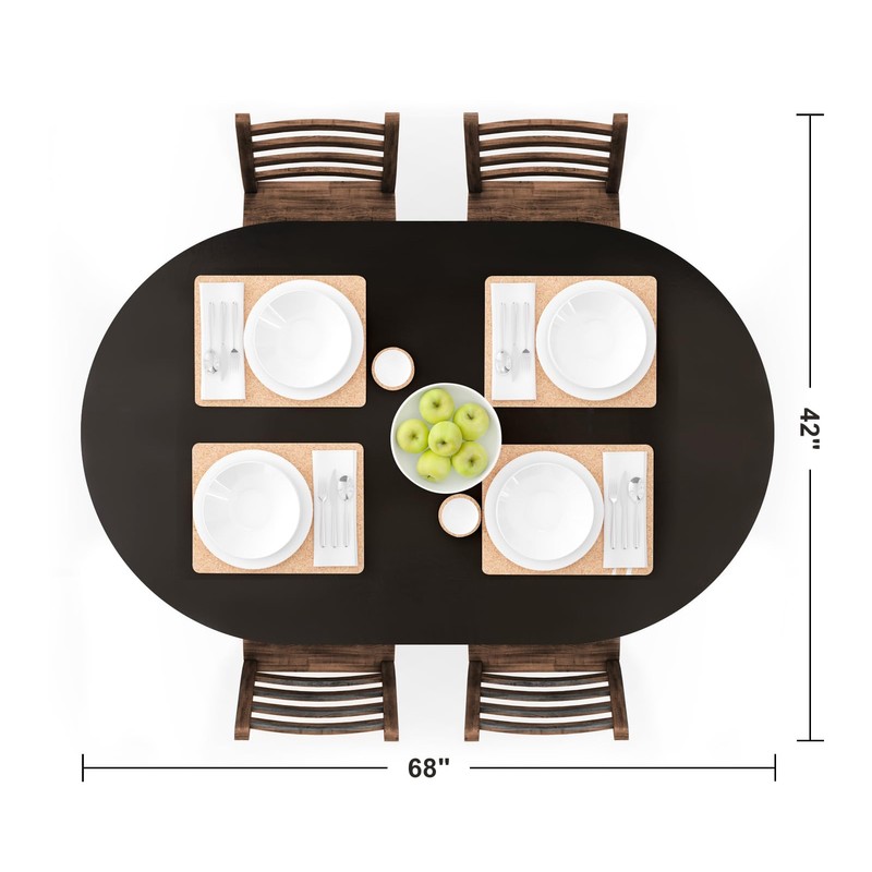 UMINEUX Oval Fitted Vinyl Tablecloth with Elastic Edged & Flannel