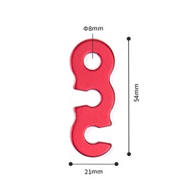 Naturehike 4pcs S Shape Quick Knot Tent Tension Net Set of 4+ Rope Wind Buckle 3 Holes Anti-Slip Camping Hiking Wind Rope Buckle with Fish Bone Nail Rope 12M Rope Aluminum Alloy (Red)