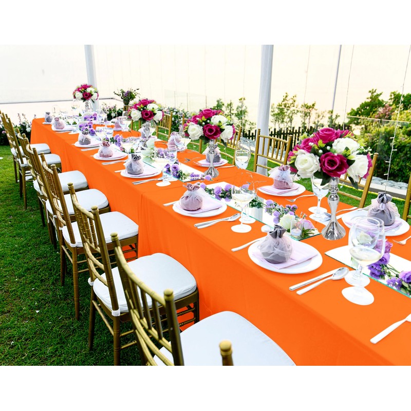10 Pack 60 x 102 Inch Tablecloth, Orange Tablecloth for