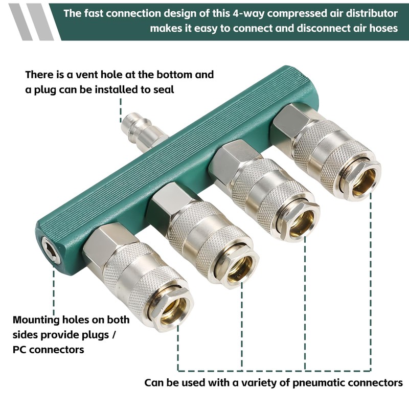 Compressed Air Distributor 4-Way, 4-Way Quick Coupling, 4-Way Distributor Connection,