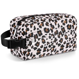 Neverwhy Small Insulated Snack Bag Lunch Bag for Kids Lunch Box for Women/Men, Collapsible [3L/5-Can] Reusable Lunch Bag Cooler Bag for Bottle with Handle Buckle for Work/School/Travel,Leopard Print