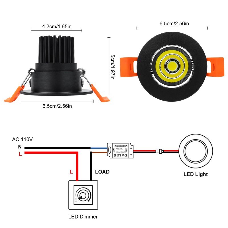 inShareplus 2 Inch LED Downlight, 3W Recessed Lighting 220LM COB