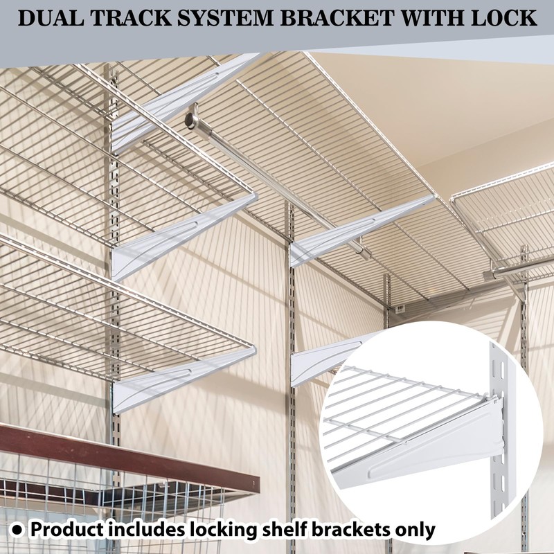Wonderjune Adjustable Locking Shelf Bracket 16 Inch Shelf Brackets Heavy