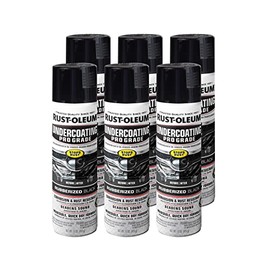 Rust-Oleum 248656-6PK Stops Rust Professional Grade Undercoating Spray Paint, 15 oz, Rubberized Black, 6 Pack