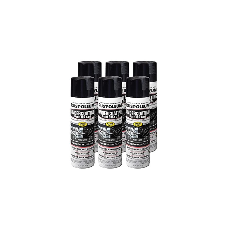 Rust-Oleum 248656-6PK Stops Rust Professional Grade Undercoating Spray Paint, 15