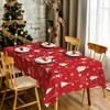 AIBIIN Red Tablecloth for Christmas Party Christmas Tree Pattern Rectangular