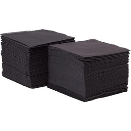 Morigami, Cocktailserviette aus Papier, 1/4-Falz, Spitze, 150 Servietten, Schwarz
