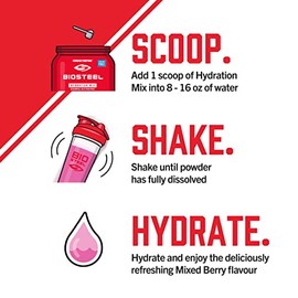 Biosteel Mezcla Hidratación Azúcar Electrolitos Esenciales Bebidas Deportivas Polvo Bayas Porciones