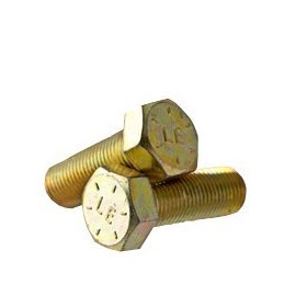 3/8"-24x7/8,(FT) USA Grade 8 Hex Head Cap Screw, ZINC Yellow CR+3 Bake (INCH) (Quantity: 100) Size: 3/8"-24 | Length: 7/8" | | Fully Threaded