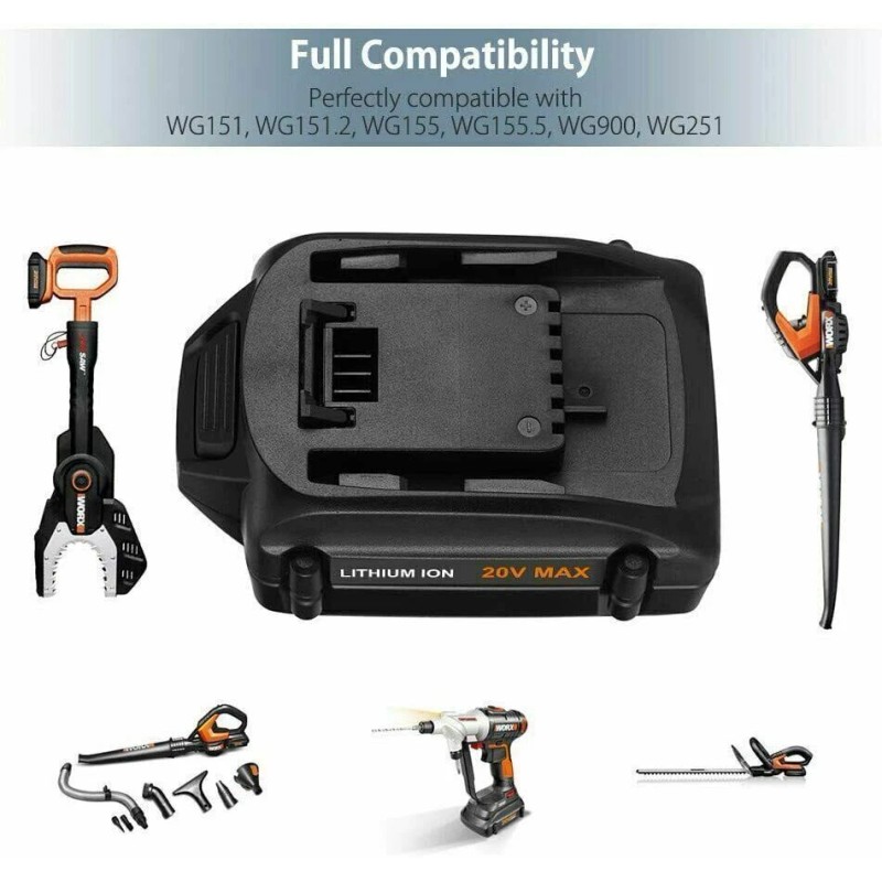 For WORX 2pack For WORX 20V MAX Extend Lithium Battery