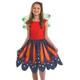 Fun Shack Woodland Fairy Costume Girls, Red Fairy Costume, Fairy Kids Costume, Pixie Costume Kids Fairy Costume Medium