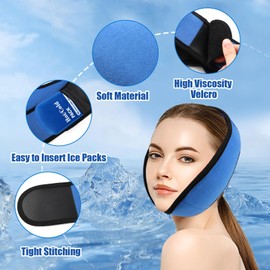 Weisheitszähne Kühlkompresse, 4-Pack Kühlpads Weisheitszähne, Freihändig Weich Gel Kühlpacks, Kühlpads für Weisheitszähne op Kühlkissen Gesicht Nach Zahn op Kalt Warm Kompresse, mit Kühlbandage