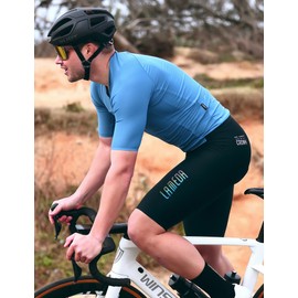 LAMEDA Cycling Bib Shorts Men's Padded Short Summer Breathable Elastic Quick-Drying Cycling Shorts for Cycling Road Bike, black