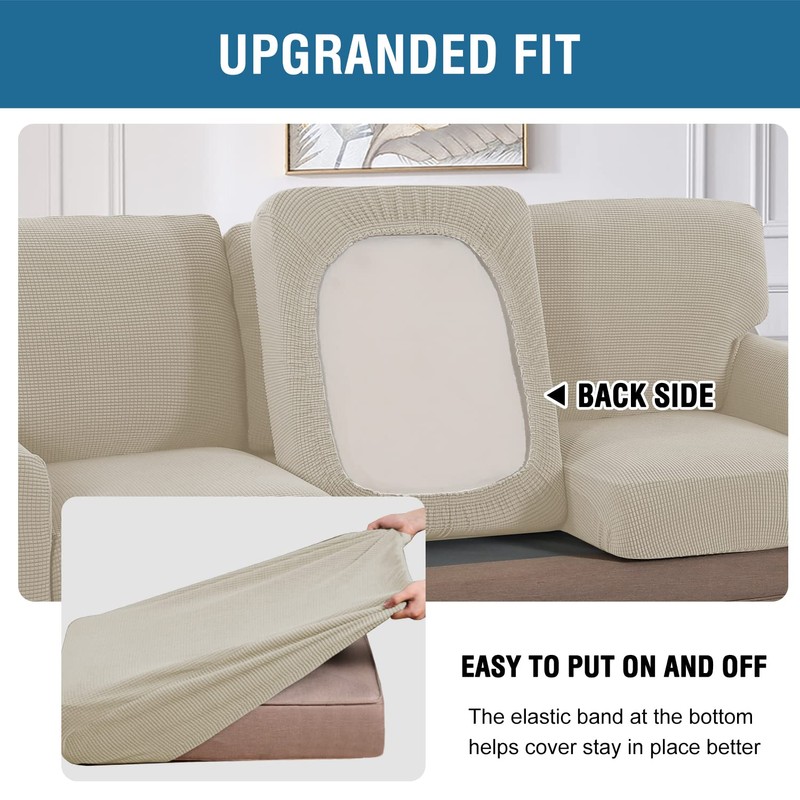 H.VERSAILTEX Multi-Pieces Sofa Covers Stretch Couch Covers Form Fitted Seats