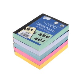 Stationery cloakroom and raffle tickets 1-1000