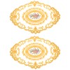 sourcing map 2Pack Retro Lace Placemat 12x16-in Oval Embroidered Table