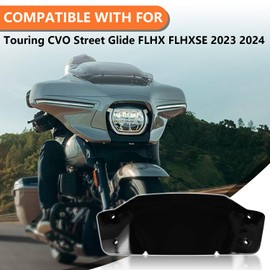 AUFER 5" Front Fairing Windshield Windscreen Wind Splitter Compatible With For Touring CVO Street Glide FLHXSE FLHX 2023 2024 Wind Air Deflector Accessories (Black)