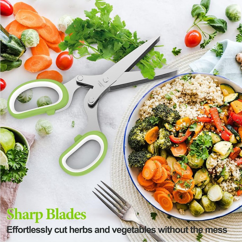 2025 Upgraded Herb Scissors, Effortless Herb Shears Cutter Tool with