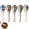 5 Pieces Chinese Soup Spoon, Ceramic, Retro Chinese Ramen Soup