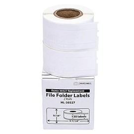 HOUSELABELS Compatible DYMO 30327, 30576 File Folder Labels (9/16" x 3-7/16") Compatible with Rollo, DYMO LW Printers, 12 Rolls / 130 Labels per Roll