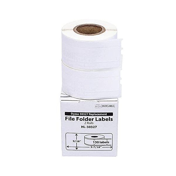 HOUSELABELS Compatible DYMO 30327, 30576 File Folder Labels (9/16" x