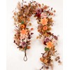 6FT Fall Garland for Mantle, Pumpkin Dahlia Garland Fall Decor