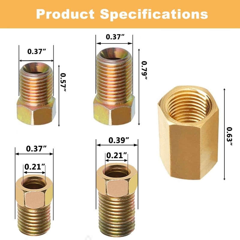 Nstarsmotor Brake Line Fittings Kit for 3/16" Tube, 15-Piece (5