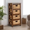 eHemco 4 Tier X-Side End Storage Cabinet with 4 Wicker