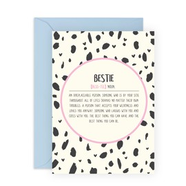 Central 23 Bestie Birthday Cards For Women - Best Friend Birthday Card - Besties Dalmatian Print - Friendship Gifts For Her Female - Bff Appreciation Card - Comes With Fun Stickers