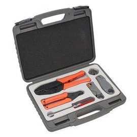 Valley Enterprises RF/Communications Coaxial Cable Ratcheting Crimper & Stripper Tool Kit for Crimping Coax Connectors on RG58, RG8x, RG8, LMR-195, LMR-240, LMR-400