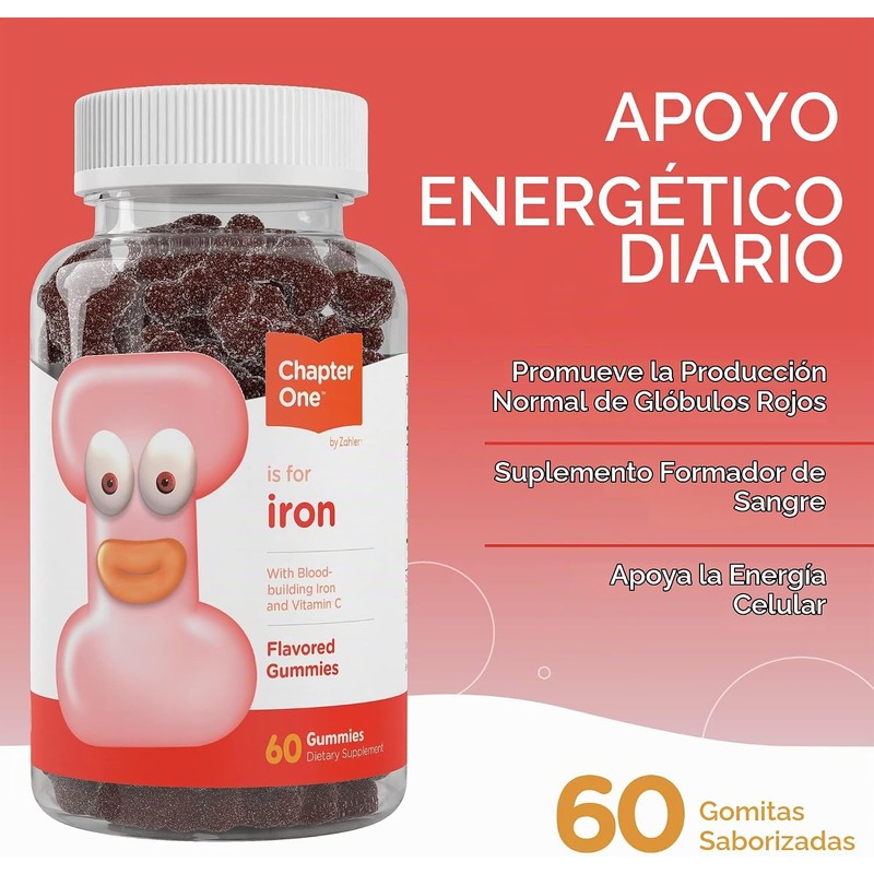Zahler Iron Hierro y Vitamina C 60 flavored gummies