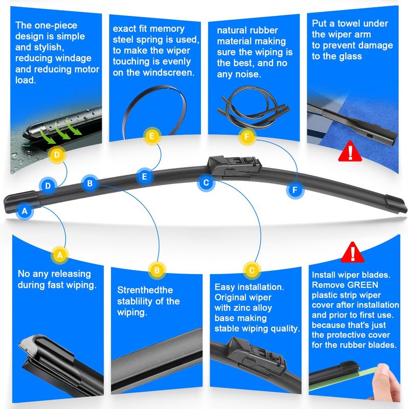 RAINTOK Windshield Wiper Blades Replacement for Subaru Crosstrek Impreza 2017