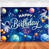 4signalballs Space Themed Birthday Backdrop for Kids, 6x4ft Rocket Astronaut