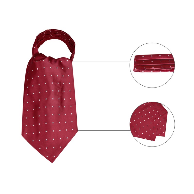 Allegra K Polka Dot Ascot Tie, Scarf, Cravat Tie, Formal
