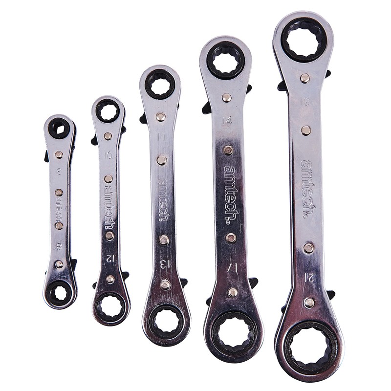 Amtech K1500 5 Piece Ring Ratchet Spanner Set