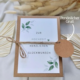 Elegantes Geldgeschenk zur Hochzeit mit Trockenblumenstrauß und Reagenzglas Hochzeitsgeschenke für Brautpaar Geldgeschenk Hochzeit
