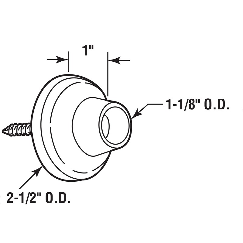 Prime-Line MP4843-1 Wall Mount Door Stop, Satin Nickel, Pack of