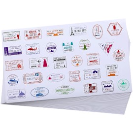 1500 Pieces Travel Stickers Country Stickers Passport Stickers Decorative Passport Stamps Waterproof Vintage Mini Travel Stickers for Luggage