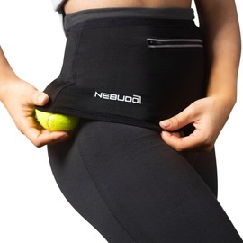 Nebudo Tennis Ball Band Holder Pickleball Tennis Balls Pickleballs Holding Accessory for Women Skirt Men Waist Hip Bags Accessories (XL: 41"-45" Flexible Waist)