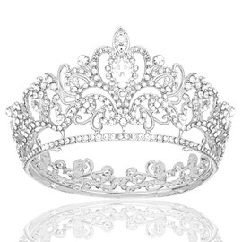 YARIEW Silver Crystal Tiaras and Crowns for Women Rhinestone Queen Crown Tiaras for Girl Crowns for Women Hair Accessories for Birthday Party Wedding Prom